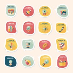 School bubble speech banner design flat background set eps10 N45