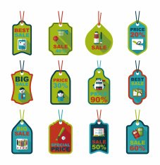 school tag flat banner background set eps10 N5