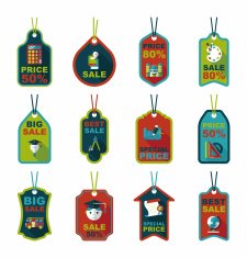 school tag flat banner background set eps10 N6