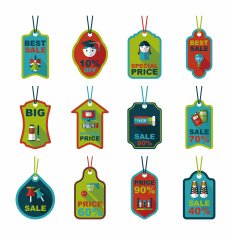 school tag flat banner background set eps10 N11