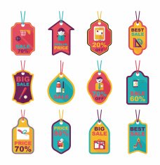 school tag flat banner background set eps10 N25