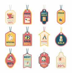 school tag flat banner background set eps10 N37