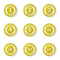 Warranty Guarantee Seal Yellow Vector Button Icon Design Set N6