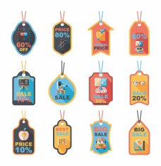 school tag flat banner background set eps10 N68
