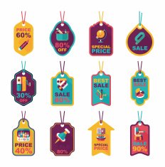 school tag flat banner background set eps10 N80