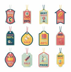 school tag flat banner background set eps10 N88