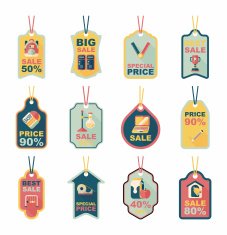 school tag flat banner background set eps10 N90