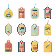 school tag flat banner background set eps10 N91