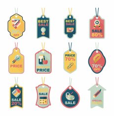 school tag flat banner background set eps10 N95