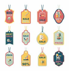 school tag flat banner background set eps10 N96
