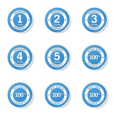Warranty Guarantee Seal Blue Vector Button Icon Design Set N7