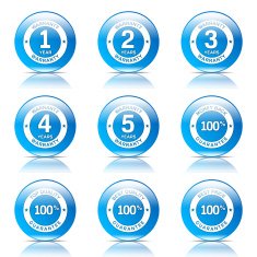 Warranty Guarantee Seal Blue Vector Button Icon Design Set N8