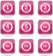 Warranty Guarantee Seal Square Vector Pink Icon Design Set N12