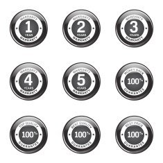 Warranty Guarantee Seal Black Vector Button Icon Design Set N9