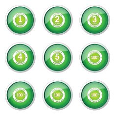 Warranty Guarantee Seal Green Vector Button Icon Design Set N11