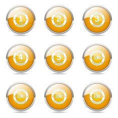 Warranty Guarantee Seal Yellow Vector Button Icon Design Set N11