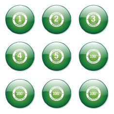 Warranty Guarantee Seal Green Vector Button Icon Design Set N13