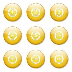 Warranty Guarantee Seal Yellow Vector Button Icon Design Set N12