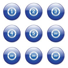 Warranty Guarantee Seal Blue Vector Button Icon Design Set N13