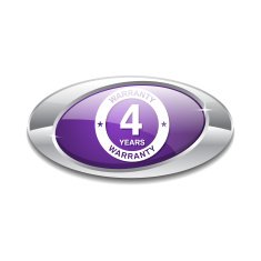 4 Years Warranty Violet Vector Icon Button