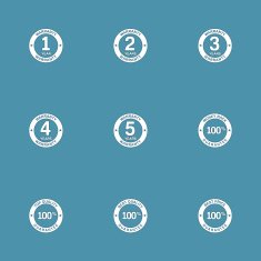 Warranty Guarantee Seal Vector Icon Design Set N2