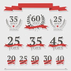 Vector set of anniversary signs