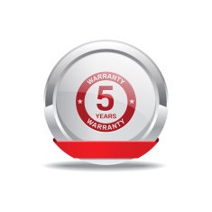 5 Years Warranty Red Vector Icon Button N3