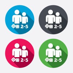 Board games sign icon 2-5 players symbol
