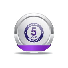 5 Years Warranty Purple Vector Icon Button N2