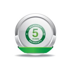 5 Years Warranty Green Vector Icon Button N2