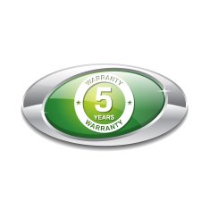 5 Years Warranty Green Vector Icon Button N3