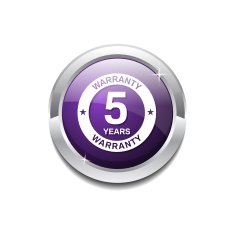 5 Years Warranty Purple Vector Icon Button N3