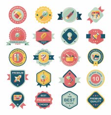 School badge banner design flat background set eps10 N11