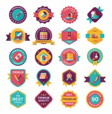 School badge banner design flat background set eps10 N24