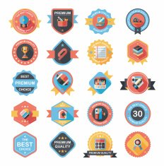 School badge banner design flat background set eps10 N35