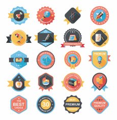 School badge banner design flat background set eps10 N37