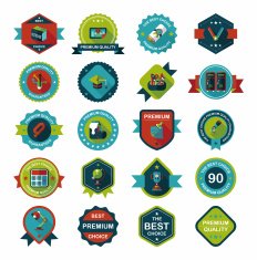 School badge banner design flat background set eps10 N38