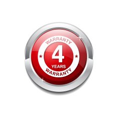 4 Years Warranty Red Vector Icon Button N4