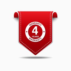 4 Years Warranty Red Vector Icon Design N3