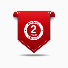 2 Years Warranty Red Vector Icon Design N3