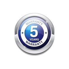 5 Years Warranty Blue Vector Icon Button N4