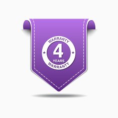 4 Years Warranty Purple Vector Icon Design