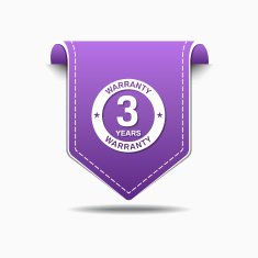 3 Years Warranty Purple Vector Icon Design