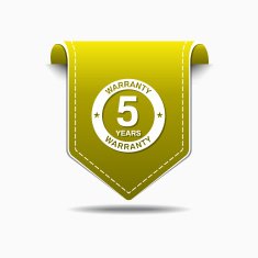 5 Years Warranty Yellow Vector Icon Design N3