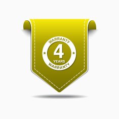 4 Years Warranty Yellow Vector Icon Design N3