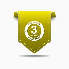3 Years Warranty Yellow Vector Icon Design N3