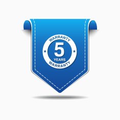 5 Years Warranty Blue Vector Icon Design N4
