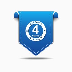 4 Years Warranty Blue Vector Icon Design N4