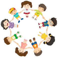 Diverse kids in a circle
