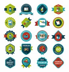 School badge banner design flat background set eps10 N51